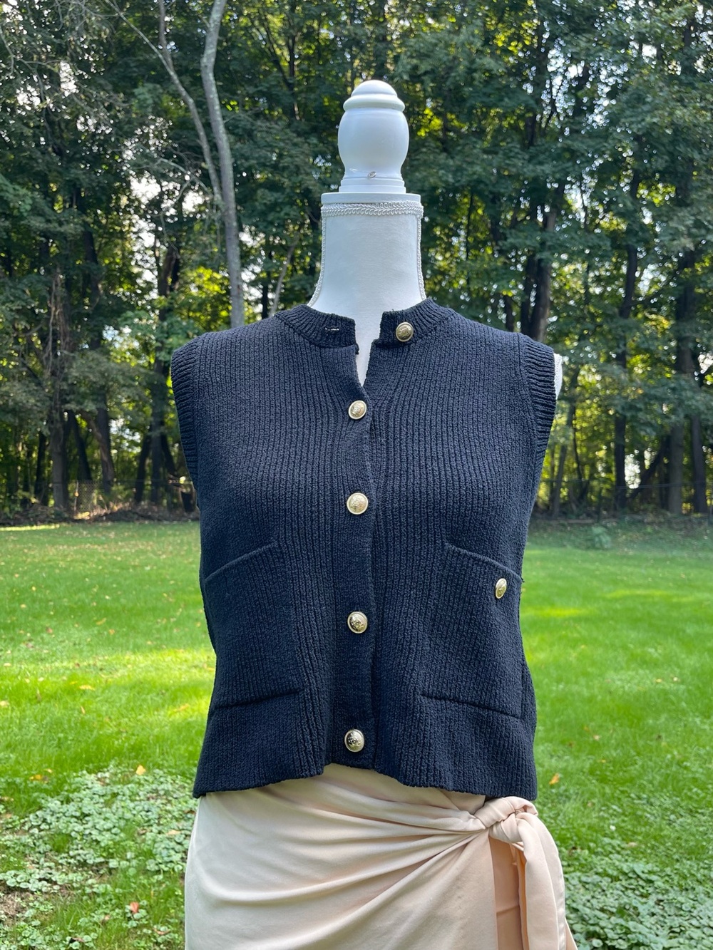 Zara Navy Sweater Vest NWT